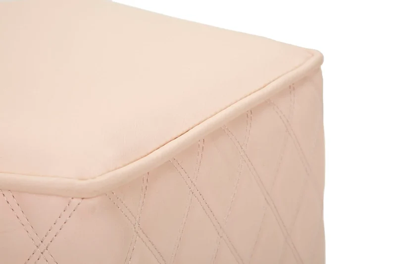 Tabouret rembourré pentagonal avec piètement doré – Siège d'appoint Sharon