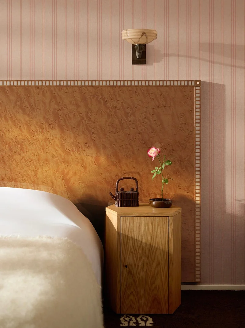 "Aquarama" Headboard in Birds Eye Maple