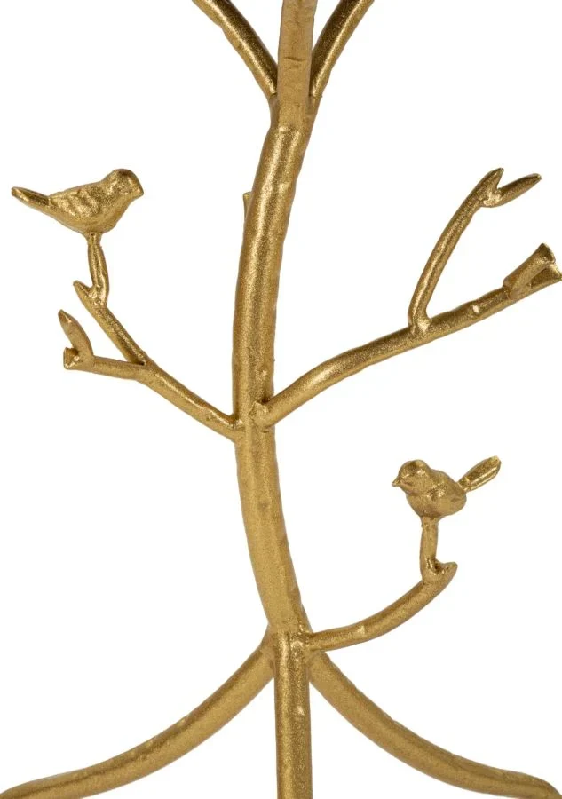 Table d'appoint ronde en marbre artificiel avec piètement arbre doré – Birds Modern Design