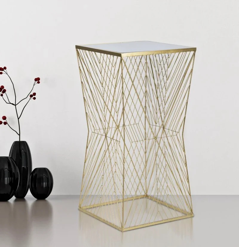 Table de bar en métal doré – Lines 4 Modern Design