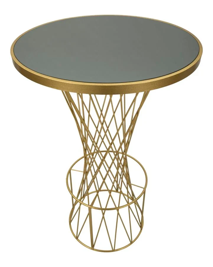 Table de bar haute en métal doré avec structure ajourée – Tower New Design
