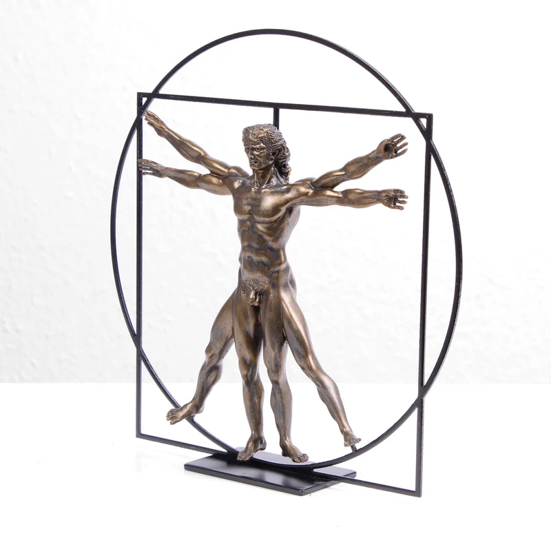 Statuette de l' Homme Vitruvien (Sculpture du Corps de Léonard de Vinci)