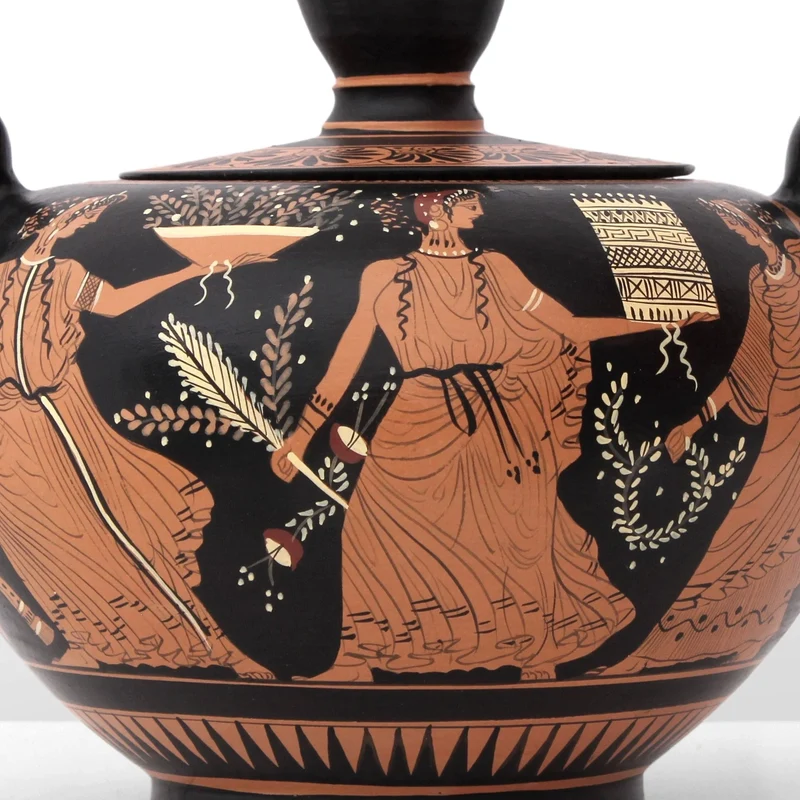 Vase avec des divinités de la mythologie grecque à figures rouges