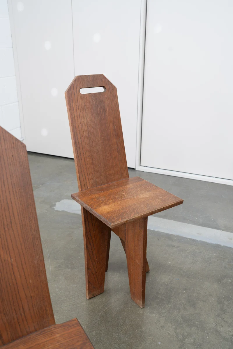 Architectural Brutalist Vernacular Oak Chair (1 of 3)