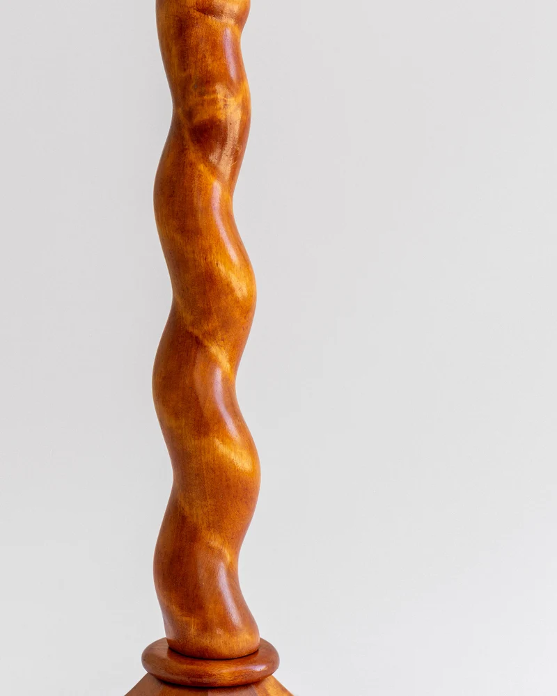 Vintage Hand-Carved Swedish Linen Table Lamp, 1943