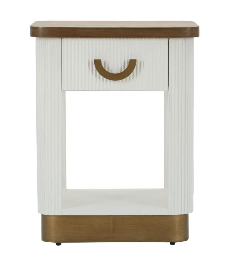 Table de chevet blanche avec tiroir – Table de chevet Tolosa