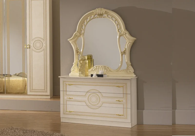 Chambre complète laquée beige LOIS