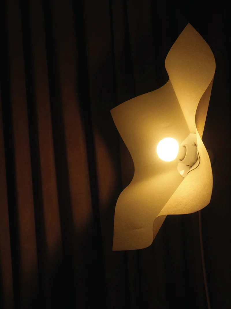 Vintage Artemide 'Area Curvea' Paper Table Lamp by Mario Bellini, 1970s