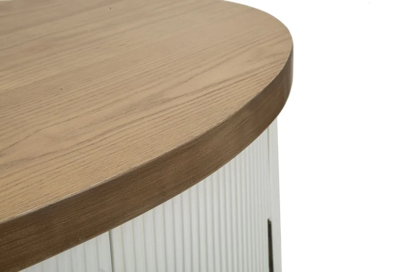 Armoire blanche à 2 portes avec accents en bois – Tolosa Collection