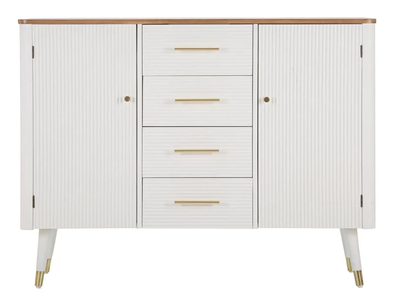 Armoire en bois blanc avec tiroirs – Rangement Matera