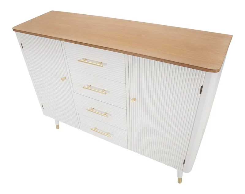 Armoire en bois blanc avec tiroirs – Rangement Matera