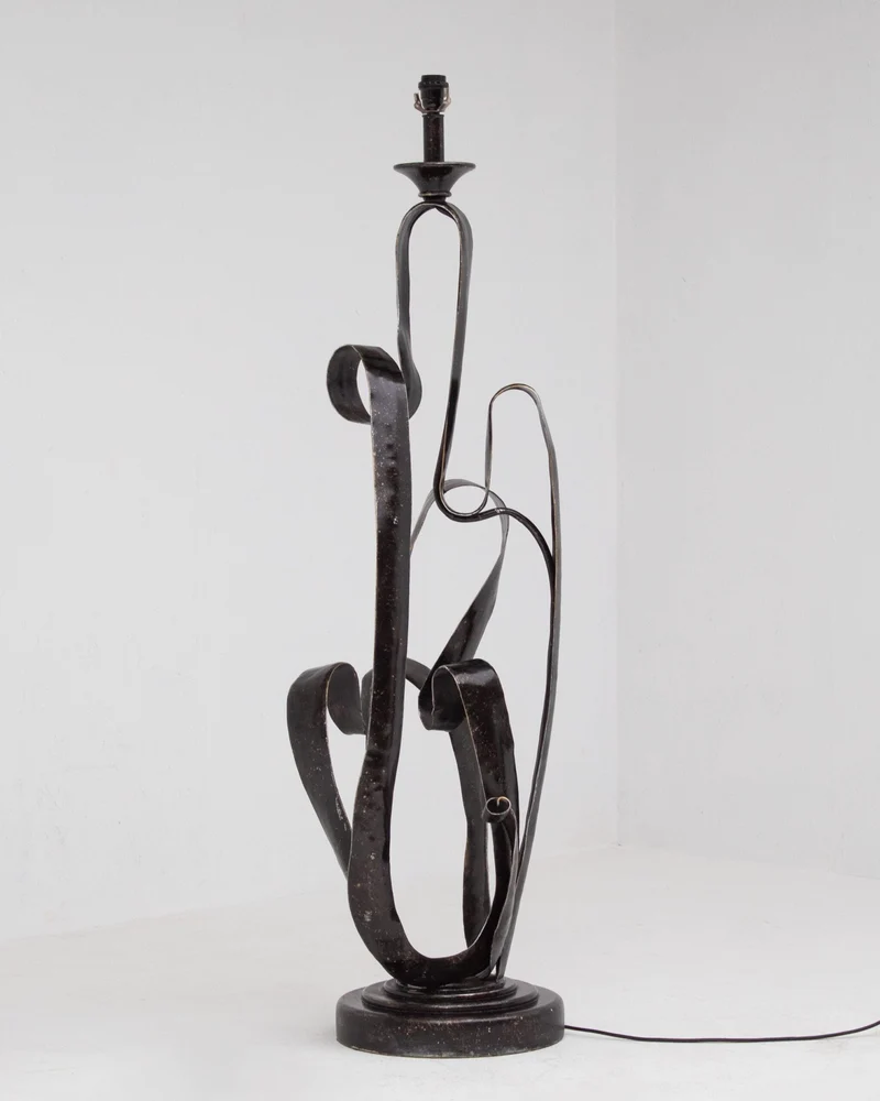 Vintage Mid-Century Sculptural Wrought Iron Standing Table Lamp