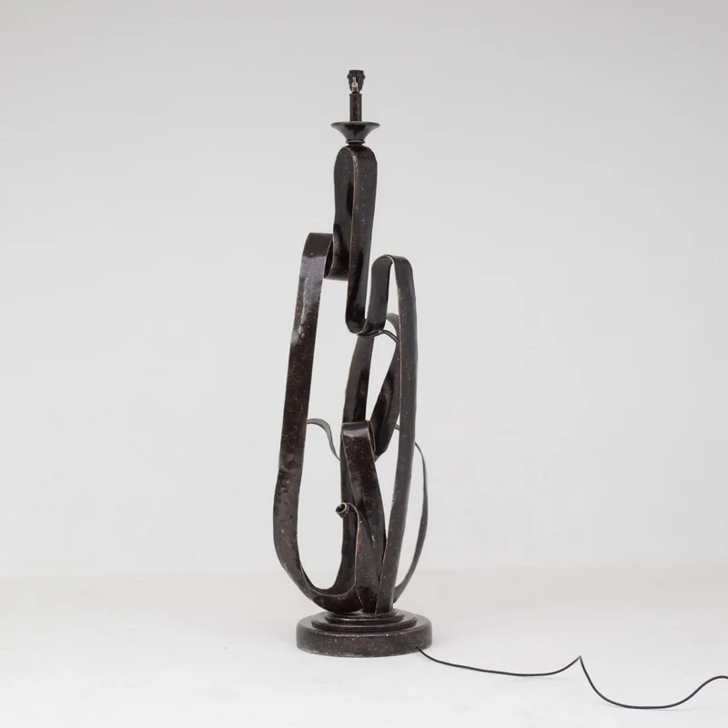 Vintage Mid-Century Sculptural Wrought Iron Standing Table Lamp