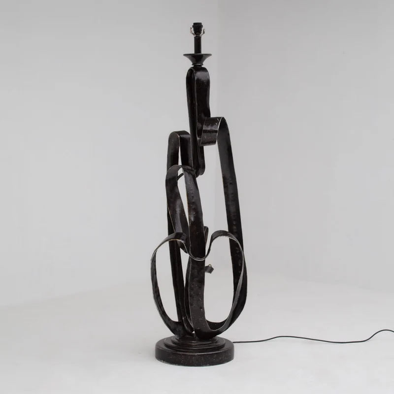 Vintage Mid-Century Sculptural Wrought Iron Standing Table Lamp