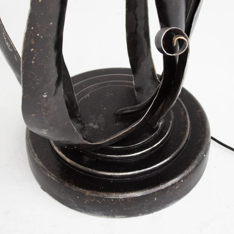Vintage Mid-Century Sculptural Wrought Iron Standing Table Lamp