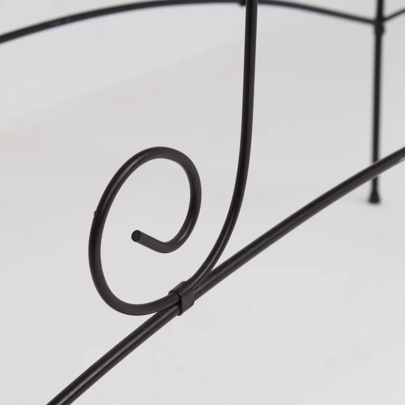 Vintage Wrought Iron Console Table With Glass Top