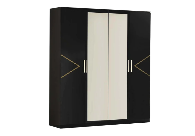 Chambre complète laquée noire et dorée - NOX