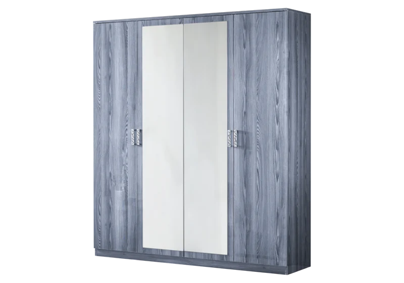 Chambre complète bois gris laqué design - ORION