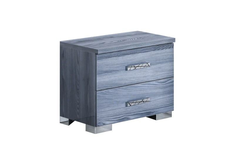 Chambre complète bois gris laqué design - ORION