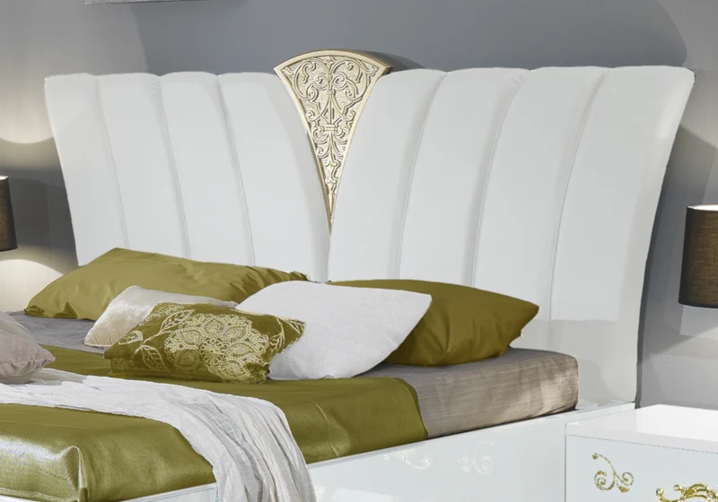 Chambre complète baroque laquée blanc doré - ROSA
