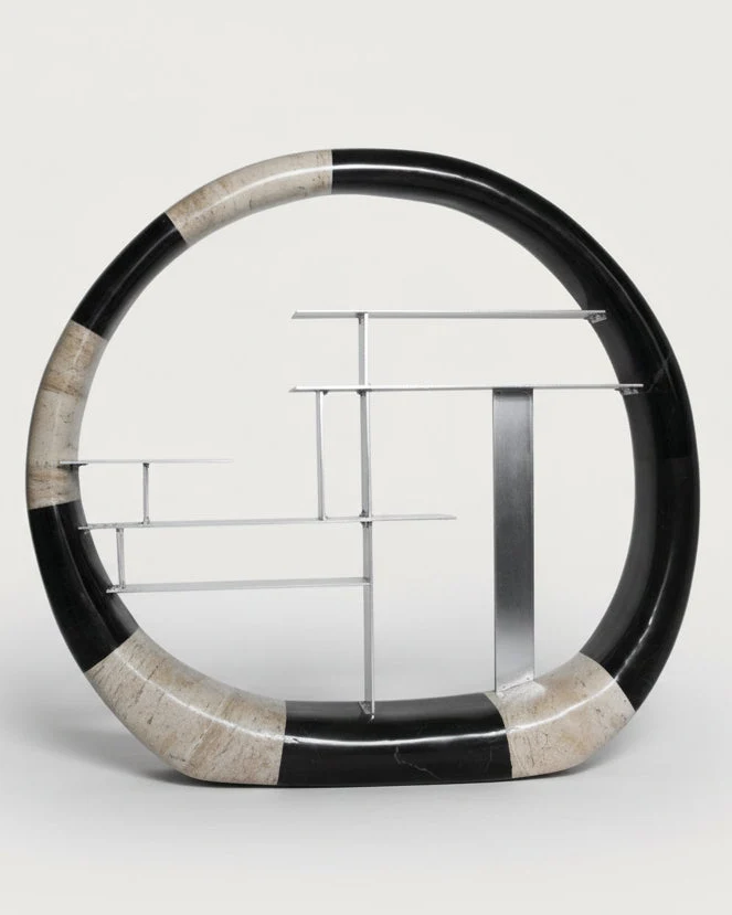 Asymmetric Stone Ring Shelf, Postmodern