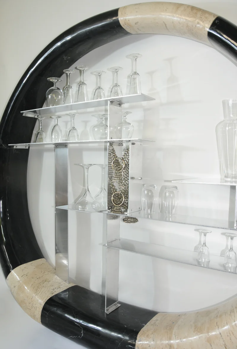Asymmetric Stone Ring Shelf, Postmodern