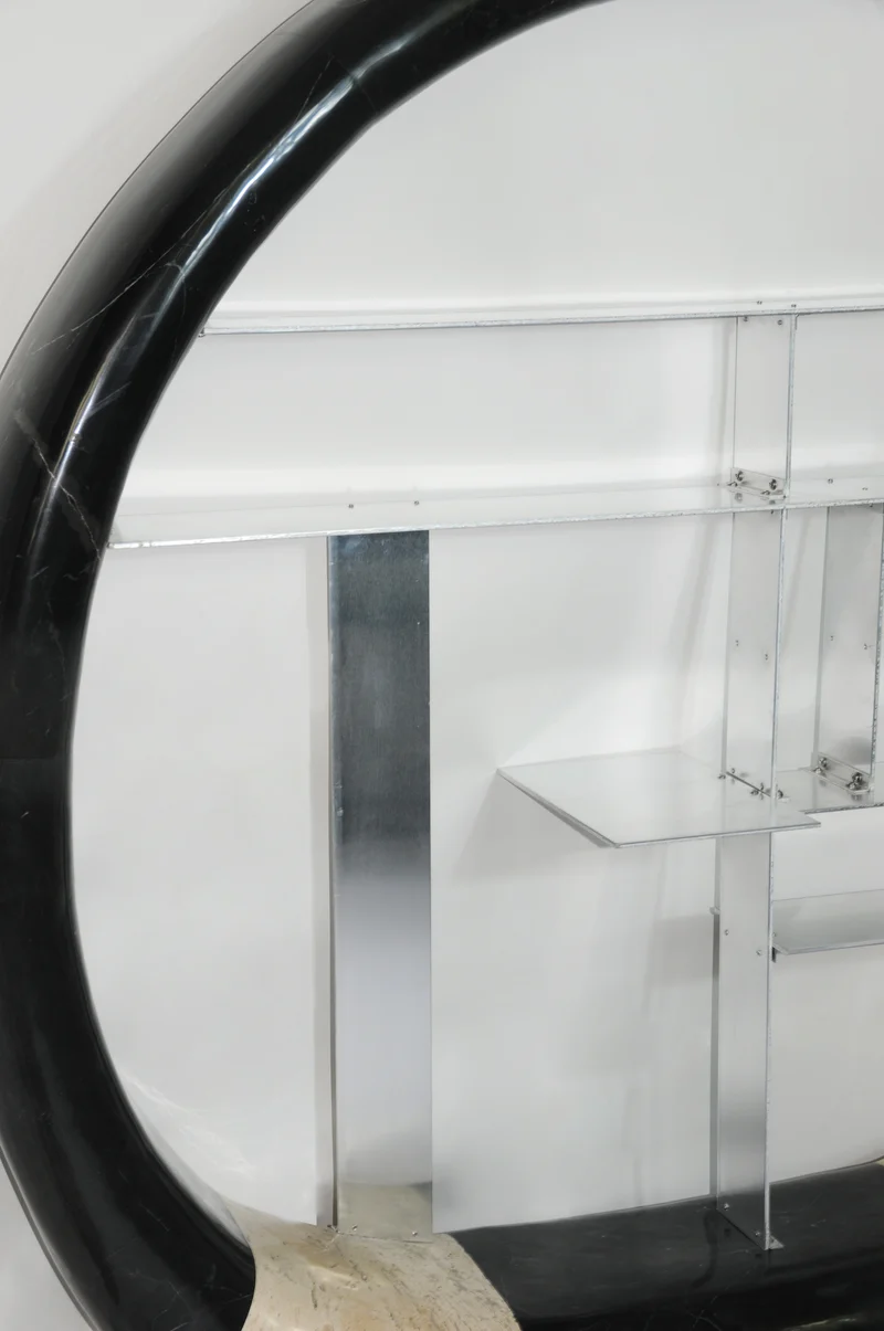 Asymmetric Stone Ring Shelf, Postmodern