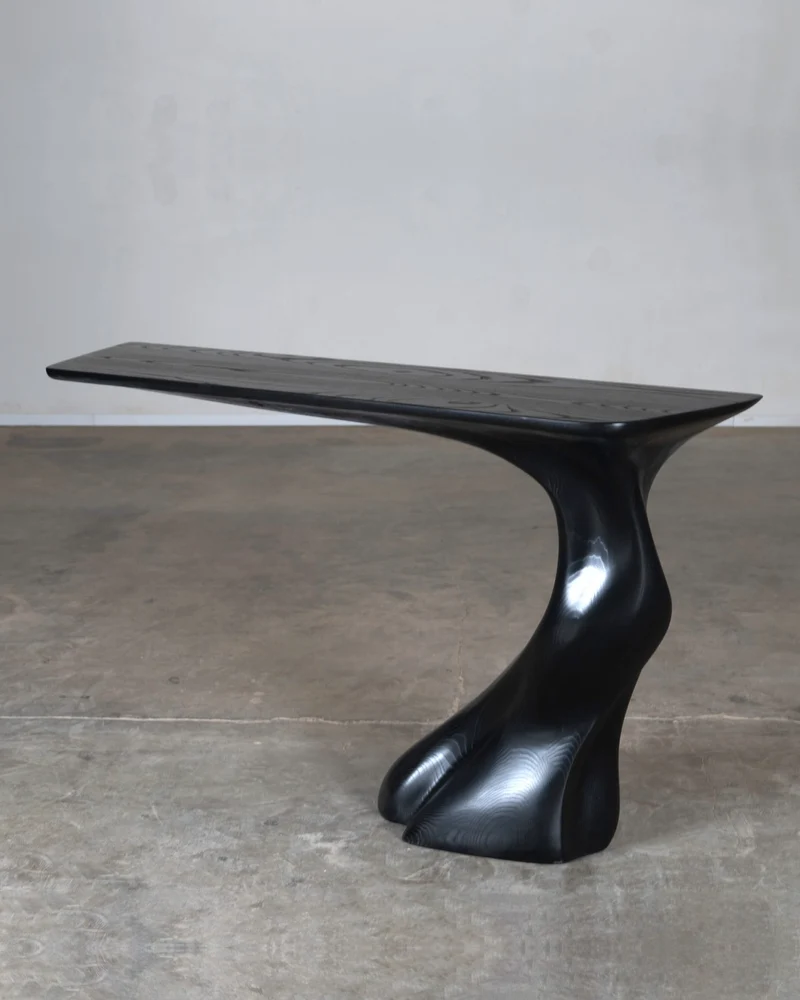 Sculptural Frolic console table in Ash wood