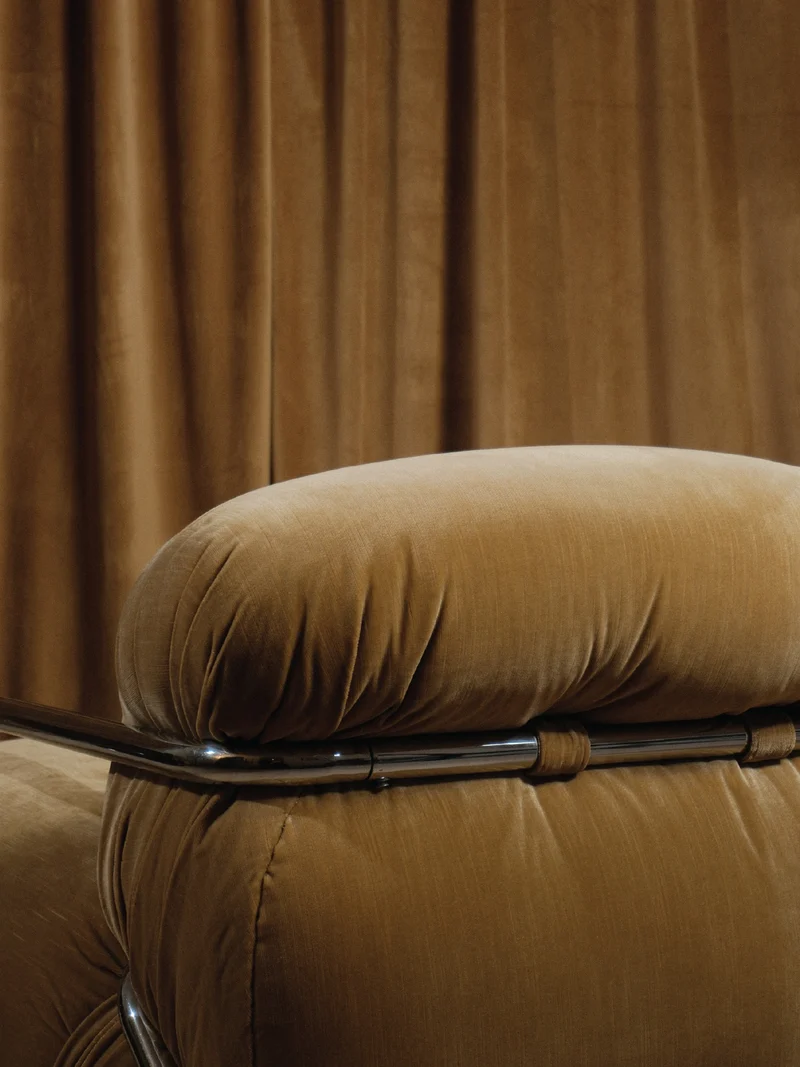Mario Sabot Lounge Chair - Beige Velvet