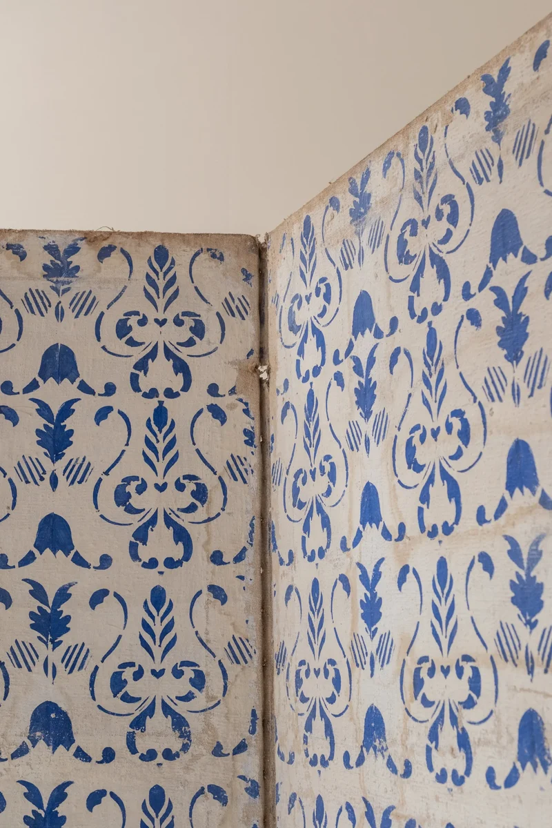 19th Century Italian Painted Four-Panel Screen (Paravent)
