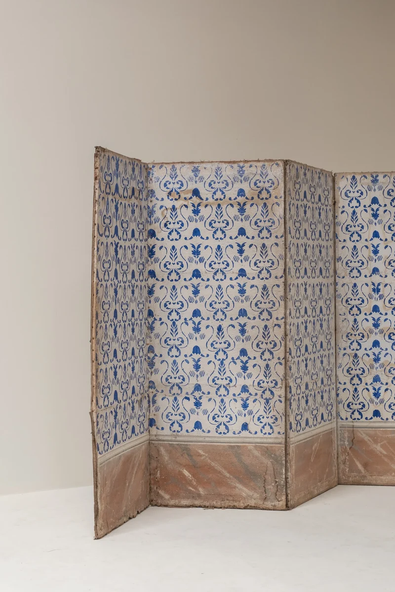 19th Century Italian Painted Four-Panel Screen (Paravent)