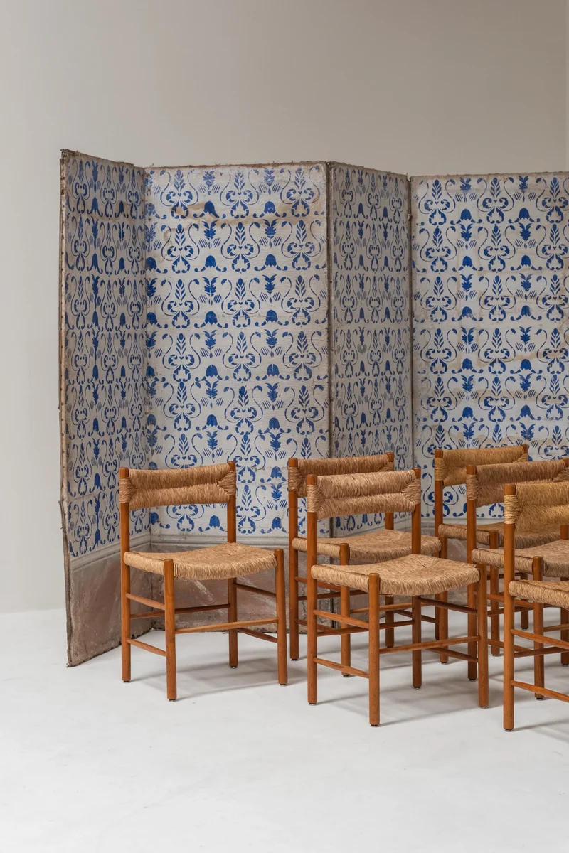 Set of 6 Charlotte Perriand Dordogne Chairs