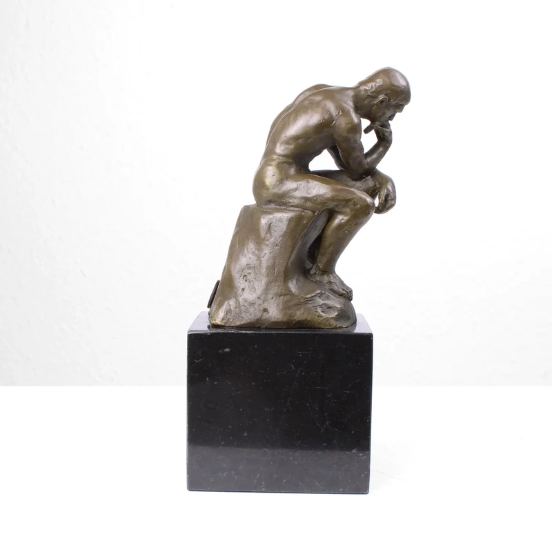 Statuette Le Penseur de Rodin (Sculpture en Bronze Coulé à Chaud)