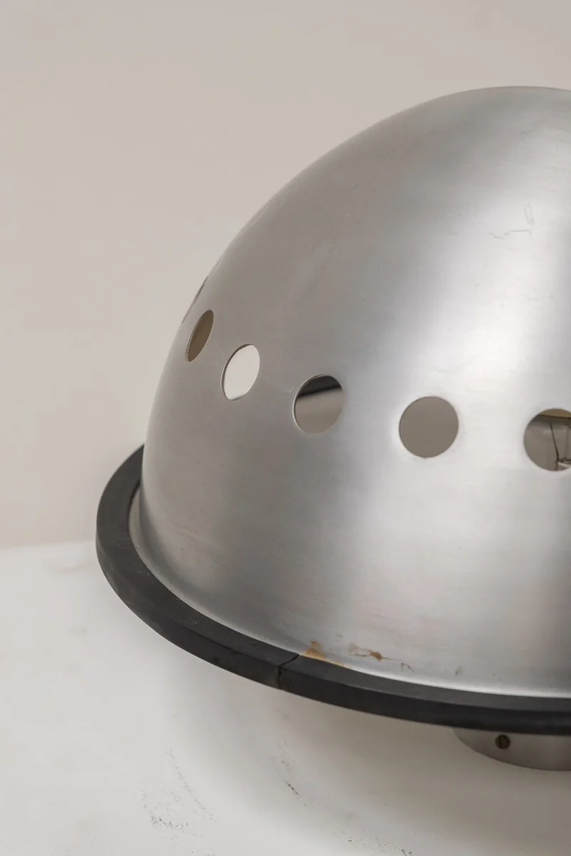 Vintage Sculptural Aluminum Aluminium Table Lamp by P. Guzzetti for Lamperti, Italy 1973, 1970s