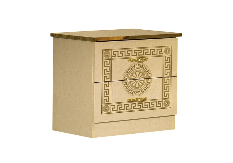 Chambre complète capitonnée laquée beige or ROBBY