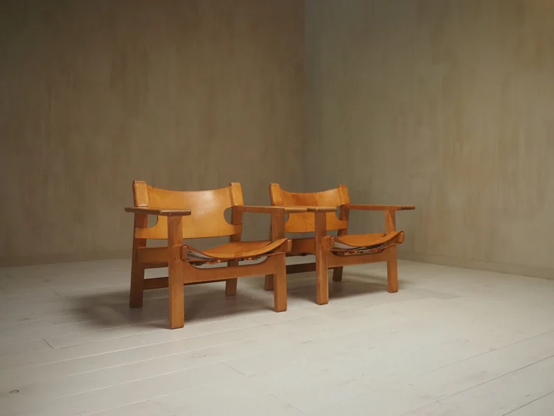 Pair of Børge Mogensen Spanish Chairs, 1960s