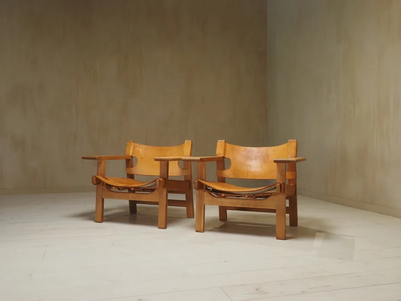 Pair of Børge Mogensen Spanish Chairs, 1960s