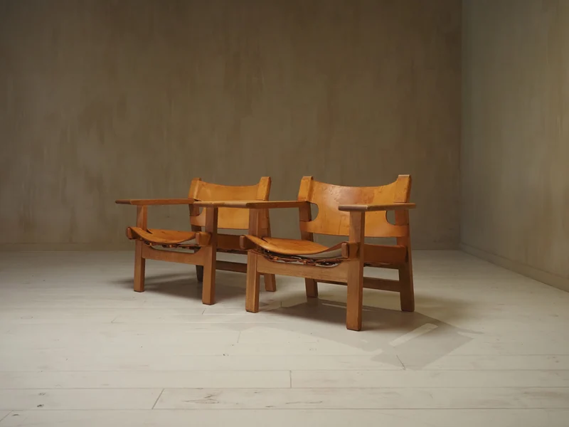 Pair of Børge Mogensen Spanish Chairs, 1960s