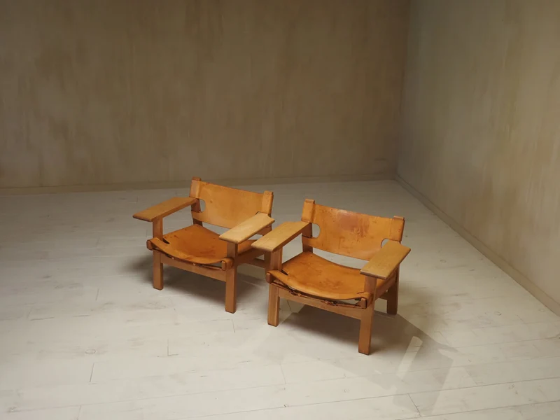 Pair of Børge Mogensen Spanish Chairs, 1960s