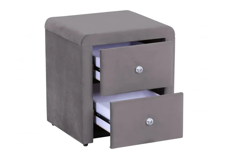 Table de chevet velours anthracite - Anis