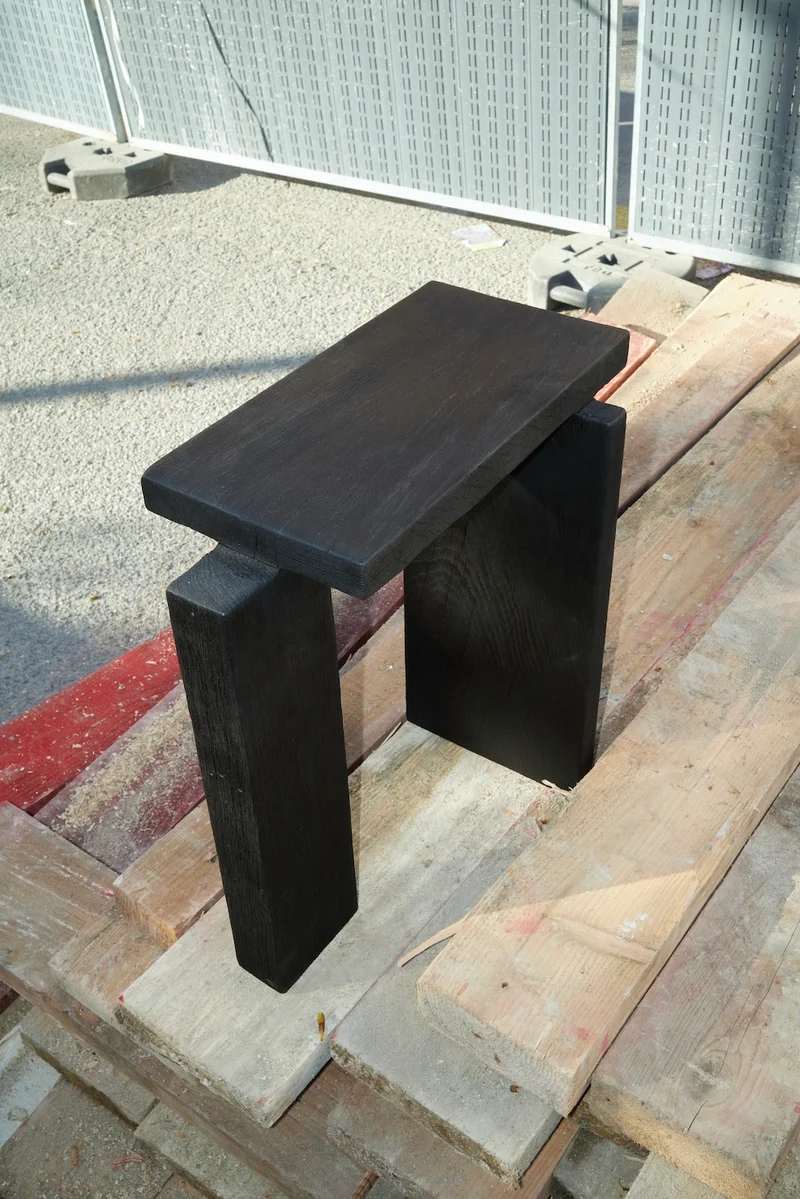 Performance Side Table in Burnt Oak
