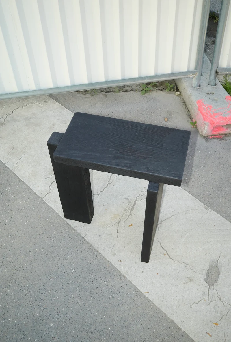 Performance Side Table in Burnt Oak