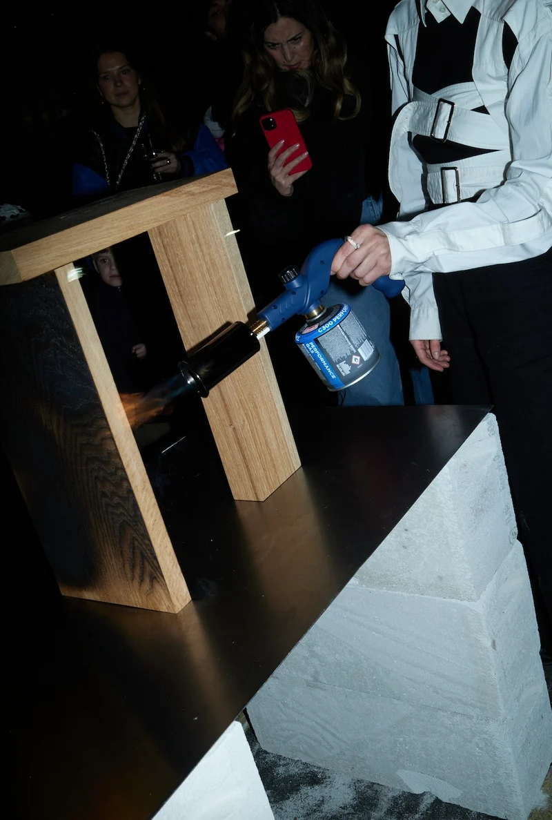Performance Side Table in Burnt Oak