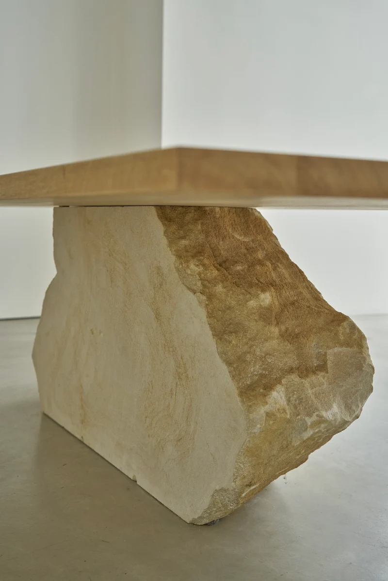 DINING TABLE ( 04 ) in Stone and Oak