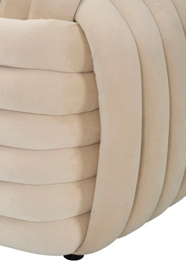 Banc en velours crème – Siège rembourré Sofy