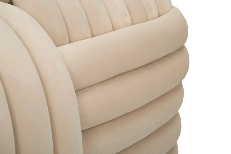 Banc en velours crème – Siège rembourré Sofy