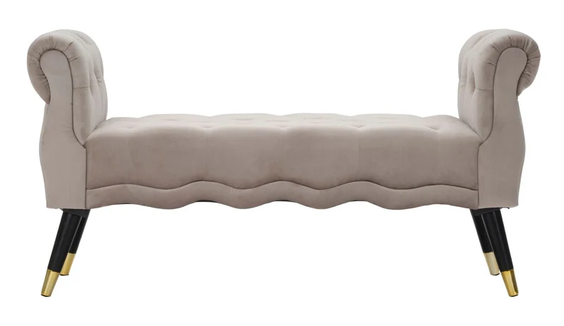Banc en velours gris