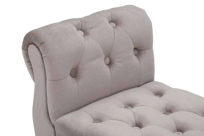 Banc en velours gris