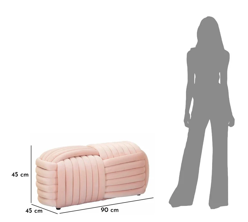 Banc en velours rose – Siège rembourré Sofy