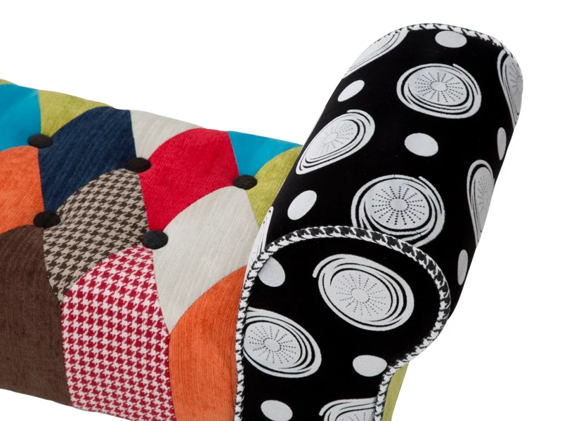 Banc rembourré patchwork – Siège d'entrée multicolore